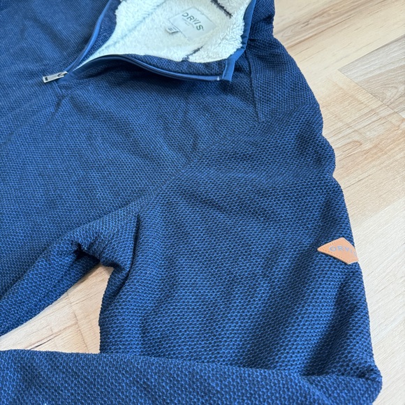 Orvis Lined Quarter Zip Pull Over Blue / Navy Knit XL - Picture 7 of 13
